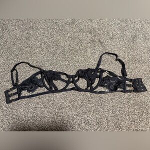 Victoria's Secret Black Floral Lace Harness Bralette